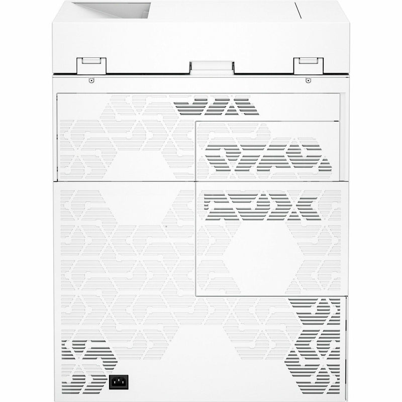 Detailed view of HP printer's ventilation system with geometric pattern design