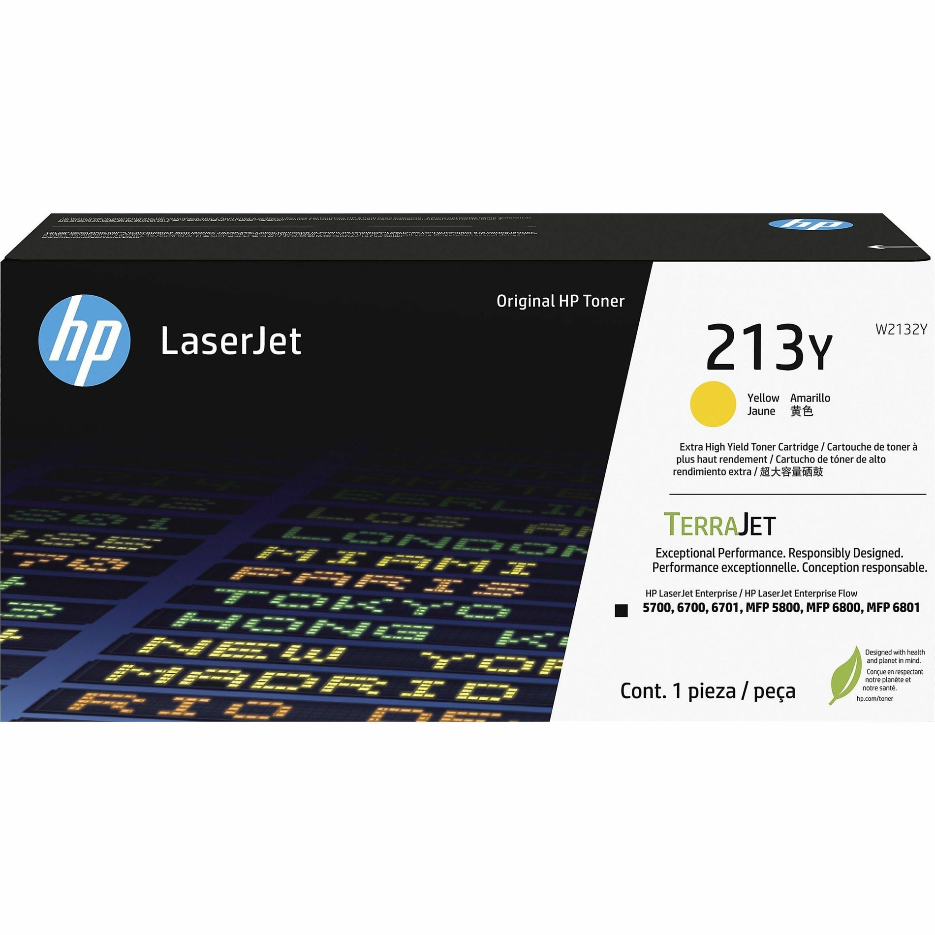 HP 213Y Original Laser Toner Cartridge - Yellow Pack (W2132Y)