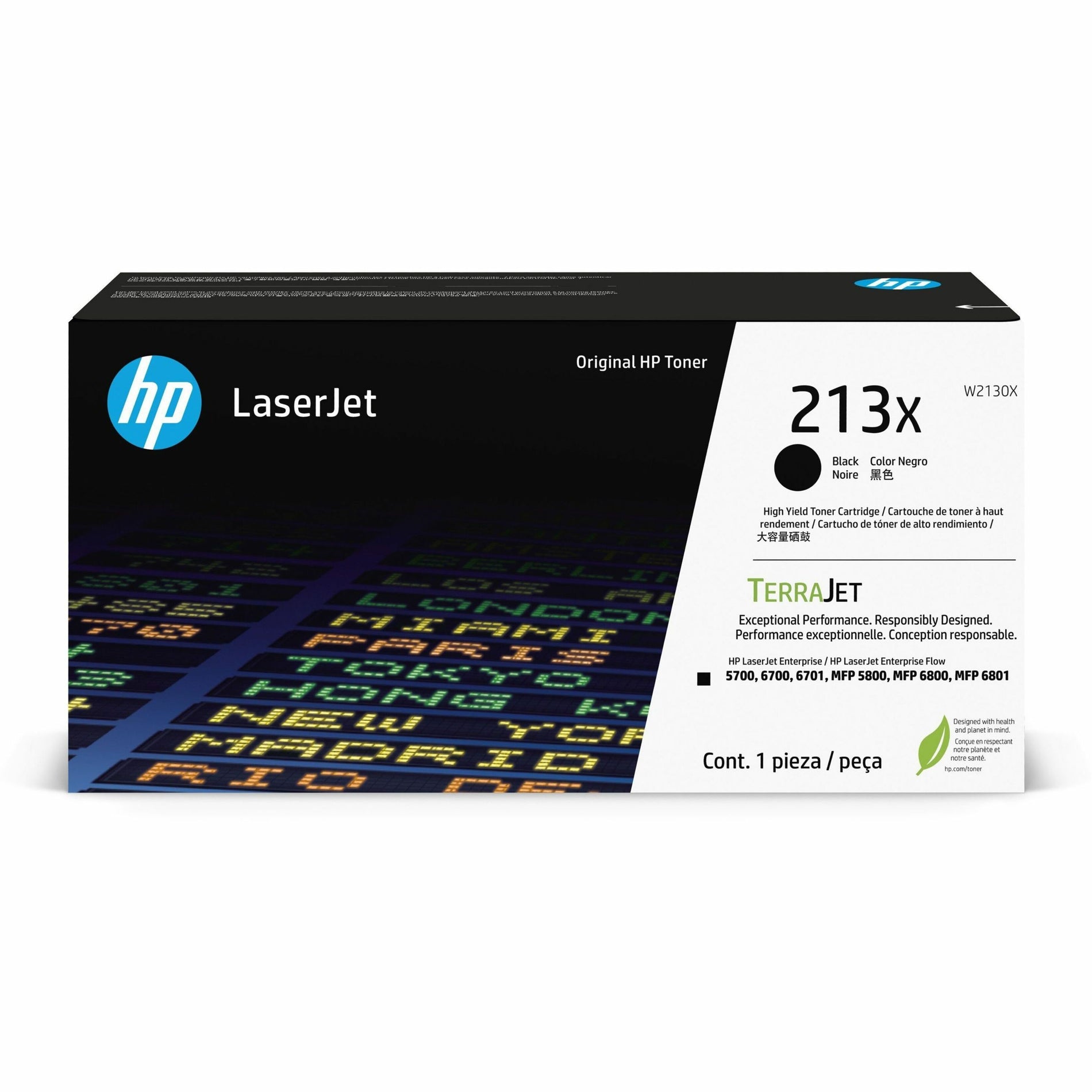 HP 213X Original Laser Toner Cartridge - Black Pack (W2130X)