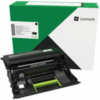 Lexmark 75M0ZK0 black imaging drum unit with green packaging showing the drum assembly with internal components-alternate-image1