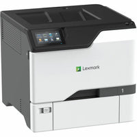 Lexmark CS737dze color laser printer shown from front-right angle with 4.3-inch touchscreen display and white-gray design-alternate-image1