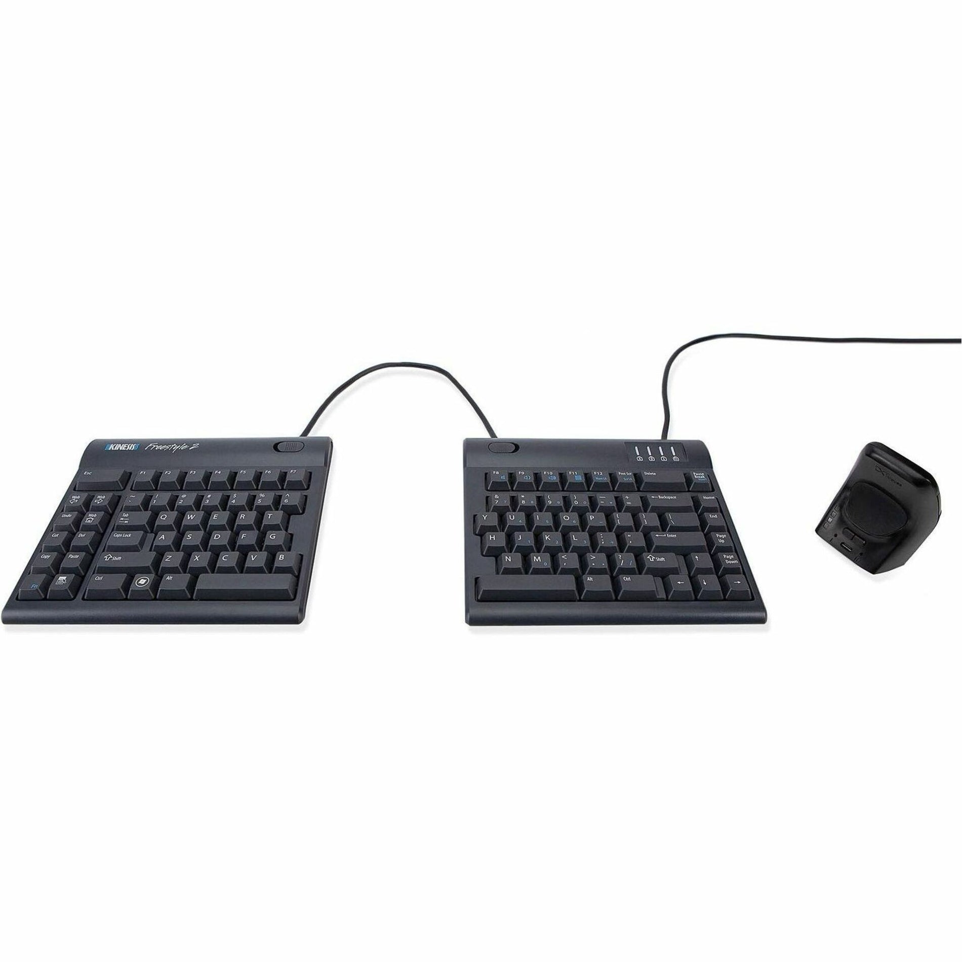 DXT Mouse 3 shown alongside an ergonomic split keyboard setup-alternate-image4