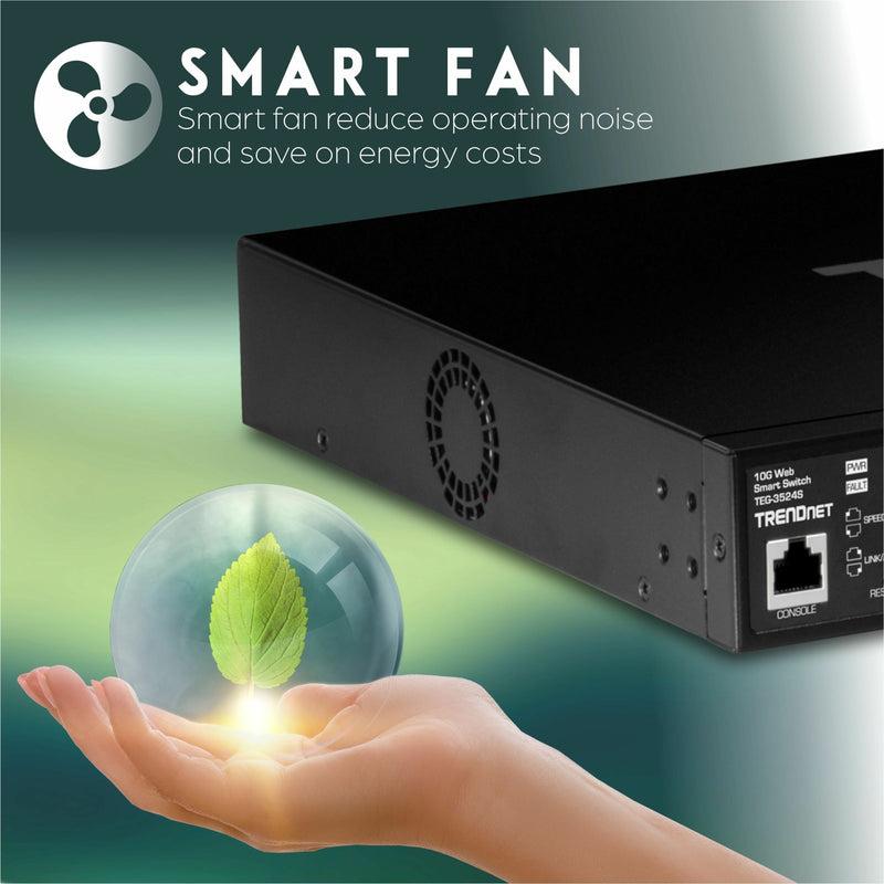 Illustration of smart fan system and energy efficiency features