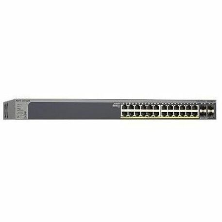 Netgear ProSafe GS728TP 24-port Gigabit Smart Managed Switch with PoE+ capability and 4 SFP ports in rack-mountable form factor