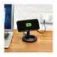 Wireless charging stand in use on wooden desk showing practical application-alternate-image4