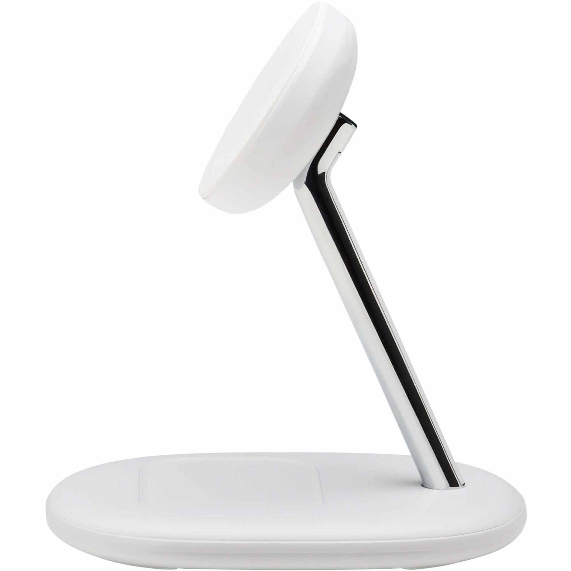 Side angle view of white MagSafe charging stand showing slim profile-alternate-image5