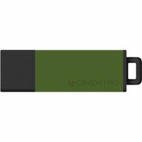 Centon DataStick Pro2 64GB USB flash drive in green and black color scheme with protective cap design-alternate-image1