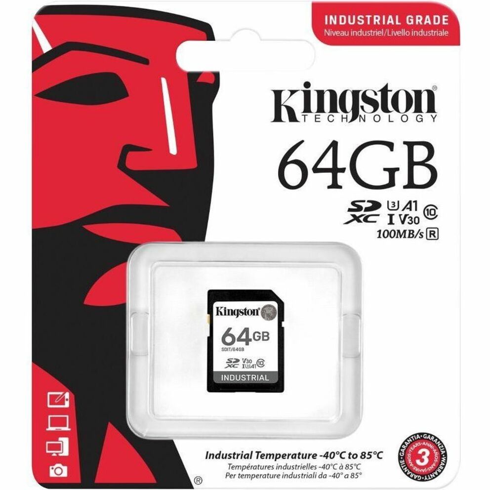 Kingston Industrial 64 GB Class 10/UHS-I (U3) V30 SDXC (SDIT/64GB)