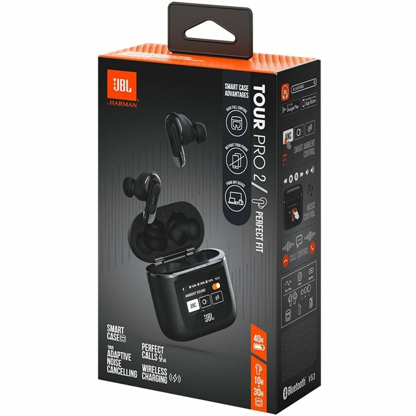 JBL Tour Pro 2 True Wireless Noise Cancelling Earbuds (JBLTOURPRO2BLKAM)