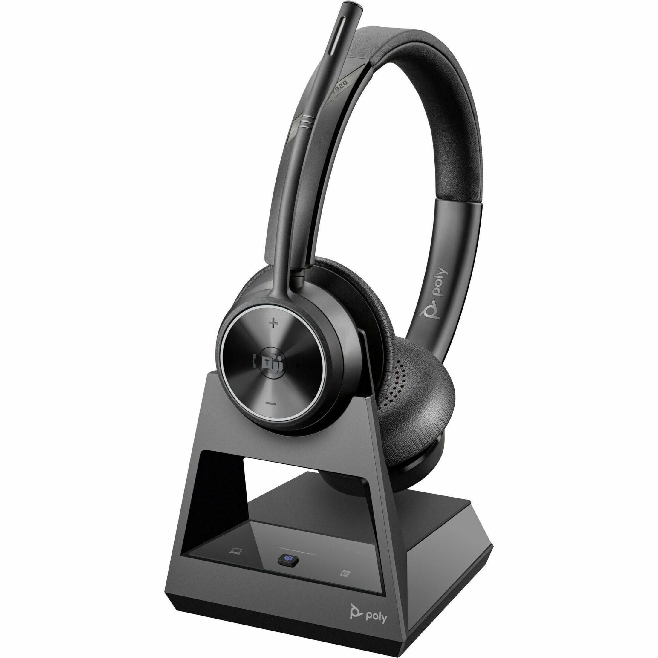 Poly Savi 7300 Office Ultra-secure DECT Wireless Headset, Microsoft Teams Certified, Noise-Cancelling, 590ft Range, 13Hr Battery, Binaural, TAA Compliant - 7E2L3AA#ABA (1 Year Warranty)