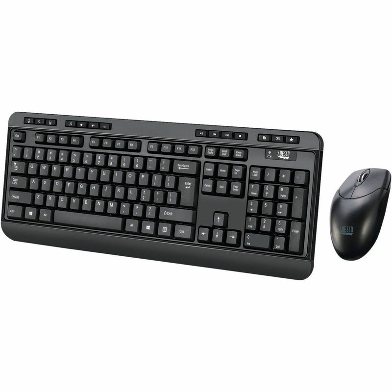 Adesso wireless keyboard and mouse combo featuring full-size layout and ergonomic design