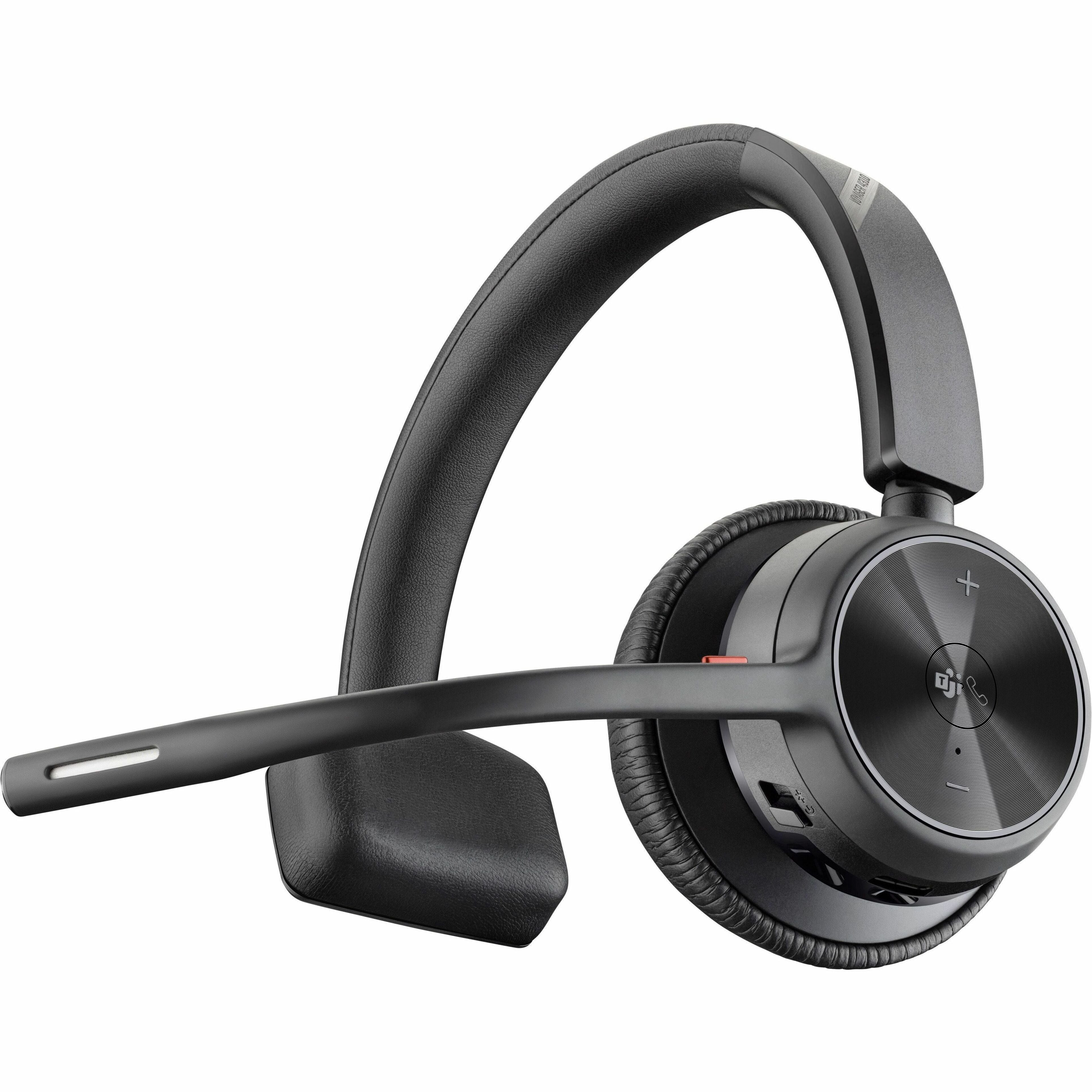 Poly Voyager 4300 UC Bluetooth Wireless Headset, Binaural Over-Head Design, 164ft Range, Noise Canceling, 24Hr Battery, USB-A/C, BT700 Dongle, Black - 7Y210AA (2 Year Warranty)