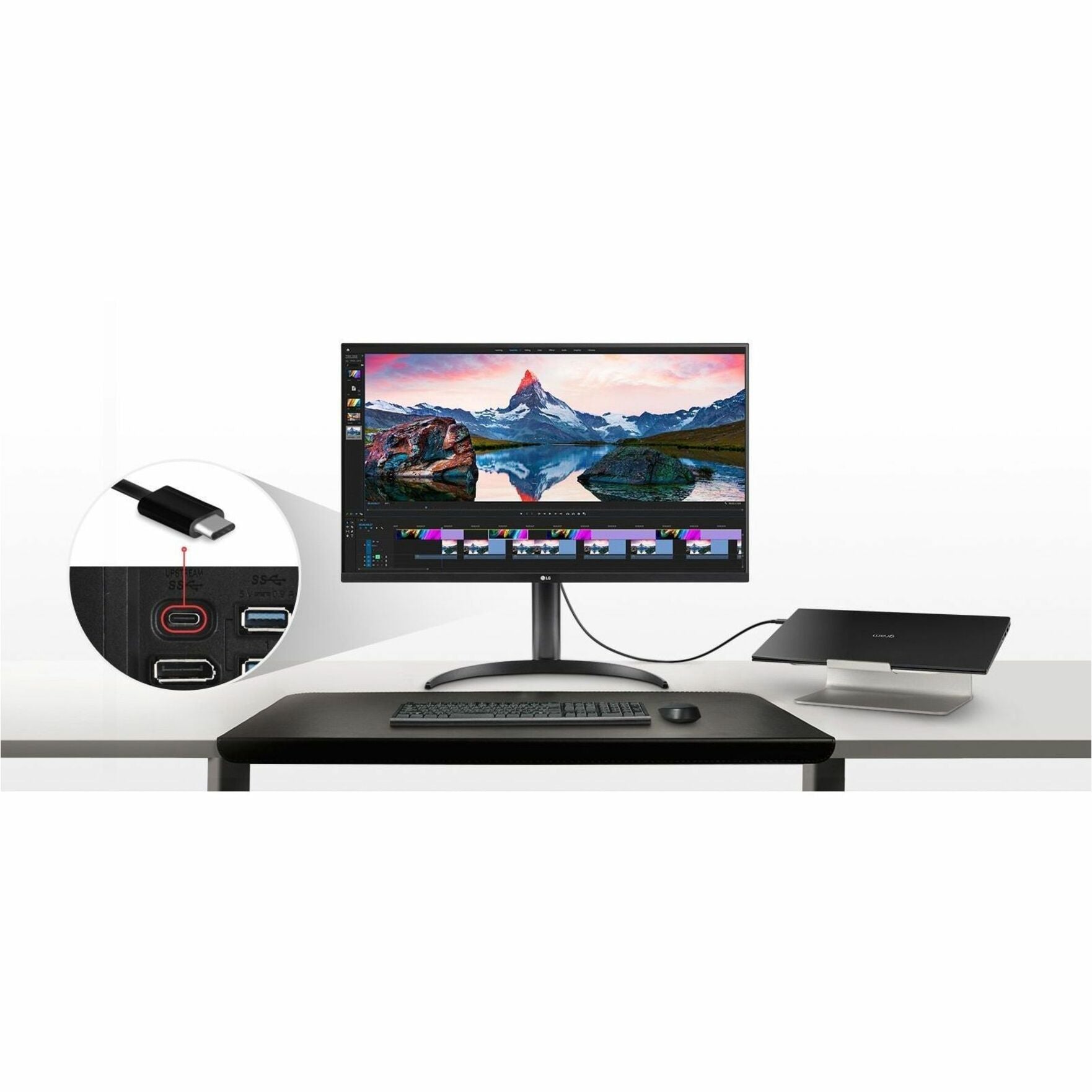 LG 32BR55U-B 와이드 스크린 LCD 모니터 4K UHD USB 허브 HDMI 디스플레이 포트 32"