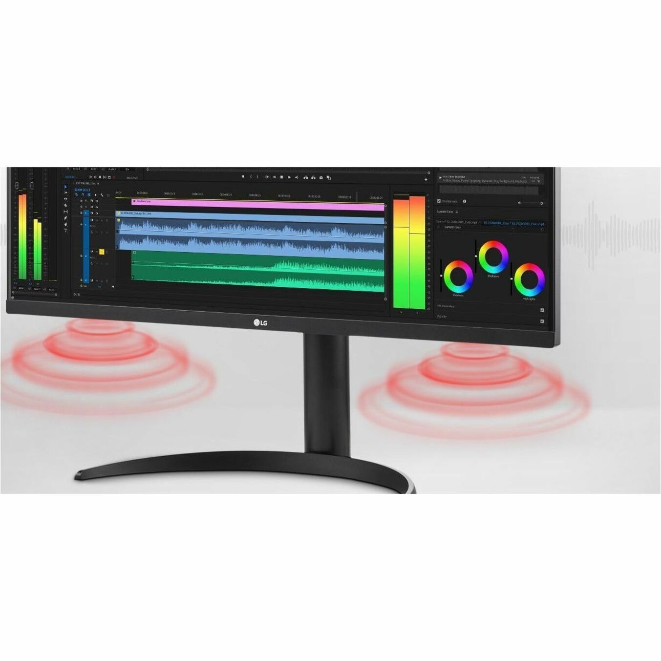 Monitor displaying audio waveforms and processing interface-alternate-image12