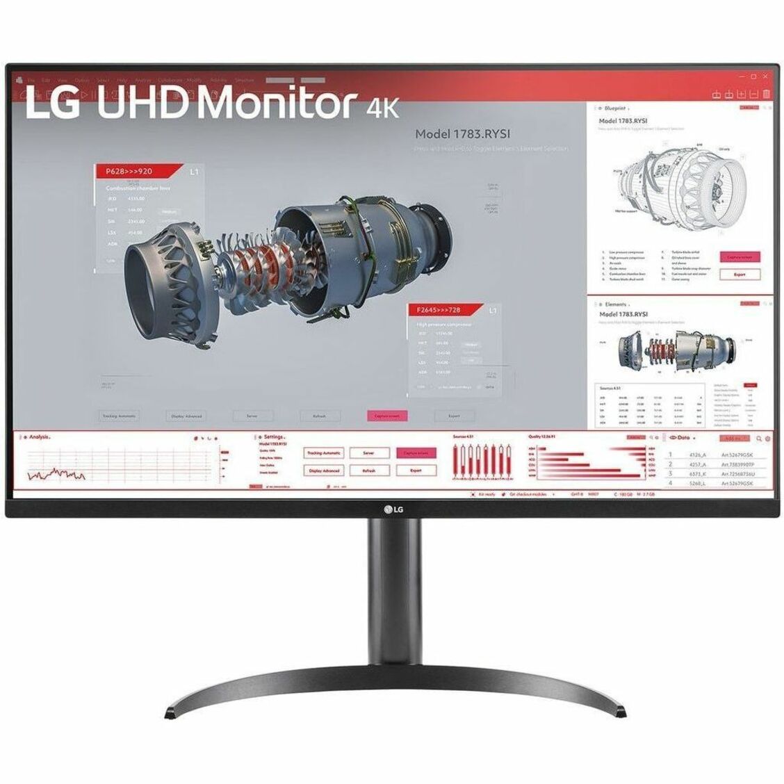 Front view of LG 32-inch monitor with engineering display interface-alternate-image2