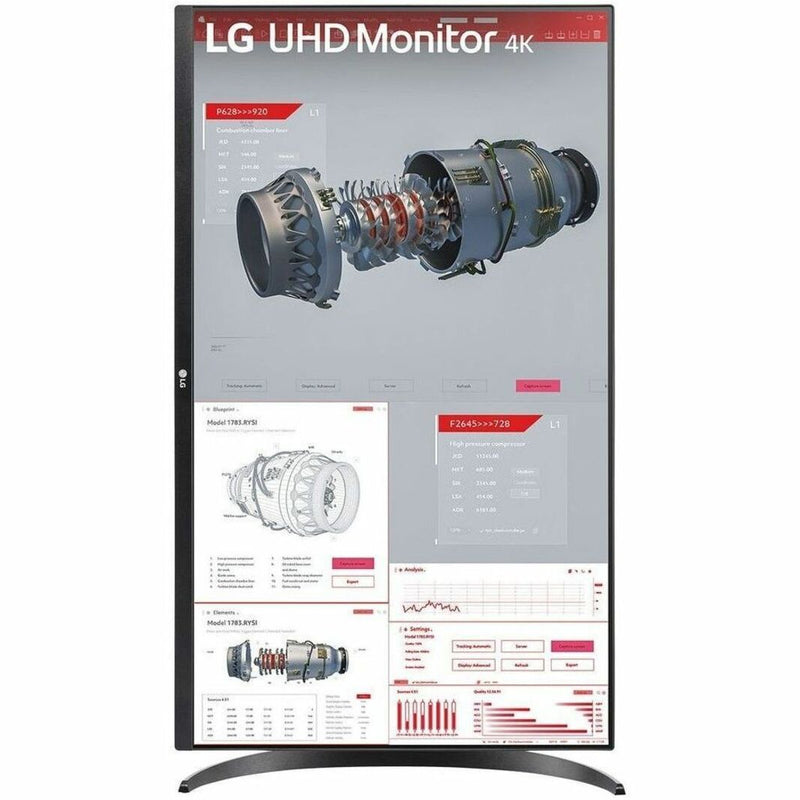 Monitor showing detailed technical interface and visualization tools