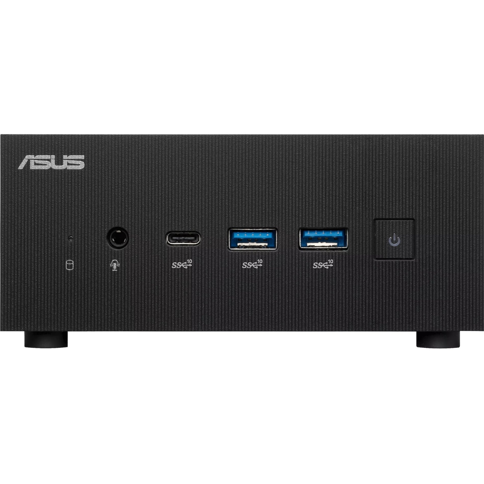 Close-up of ASUS ExpertCenter PN64 front panel ports and power button-alternate-image2