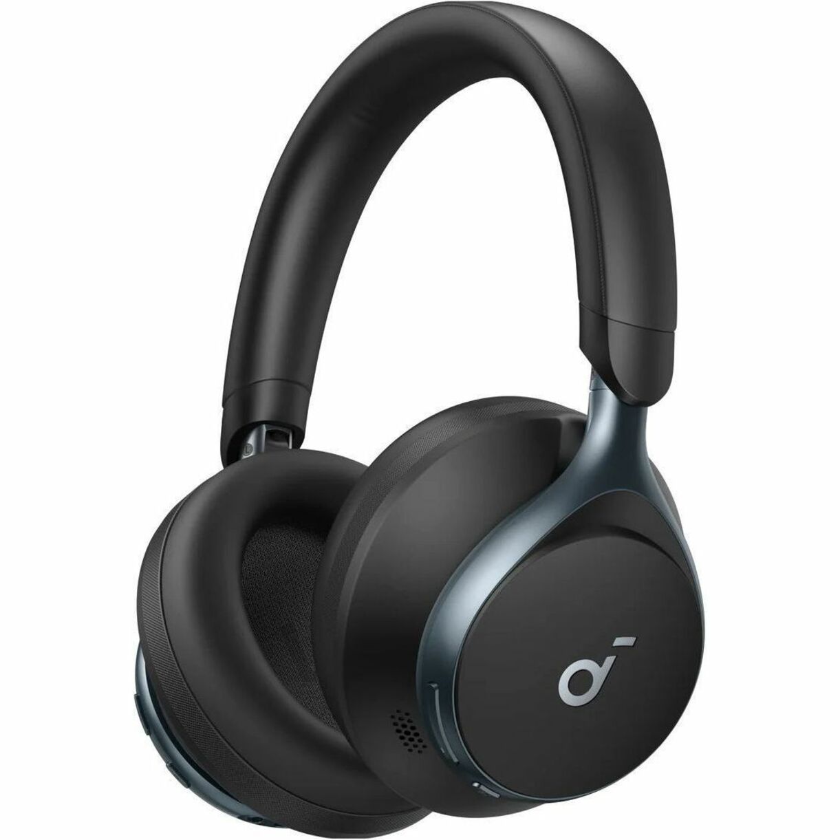 Side view of Space One wireless headphones in jet black with metallic accents-alternate-image1