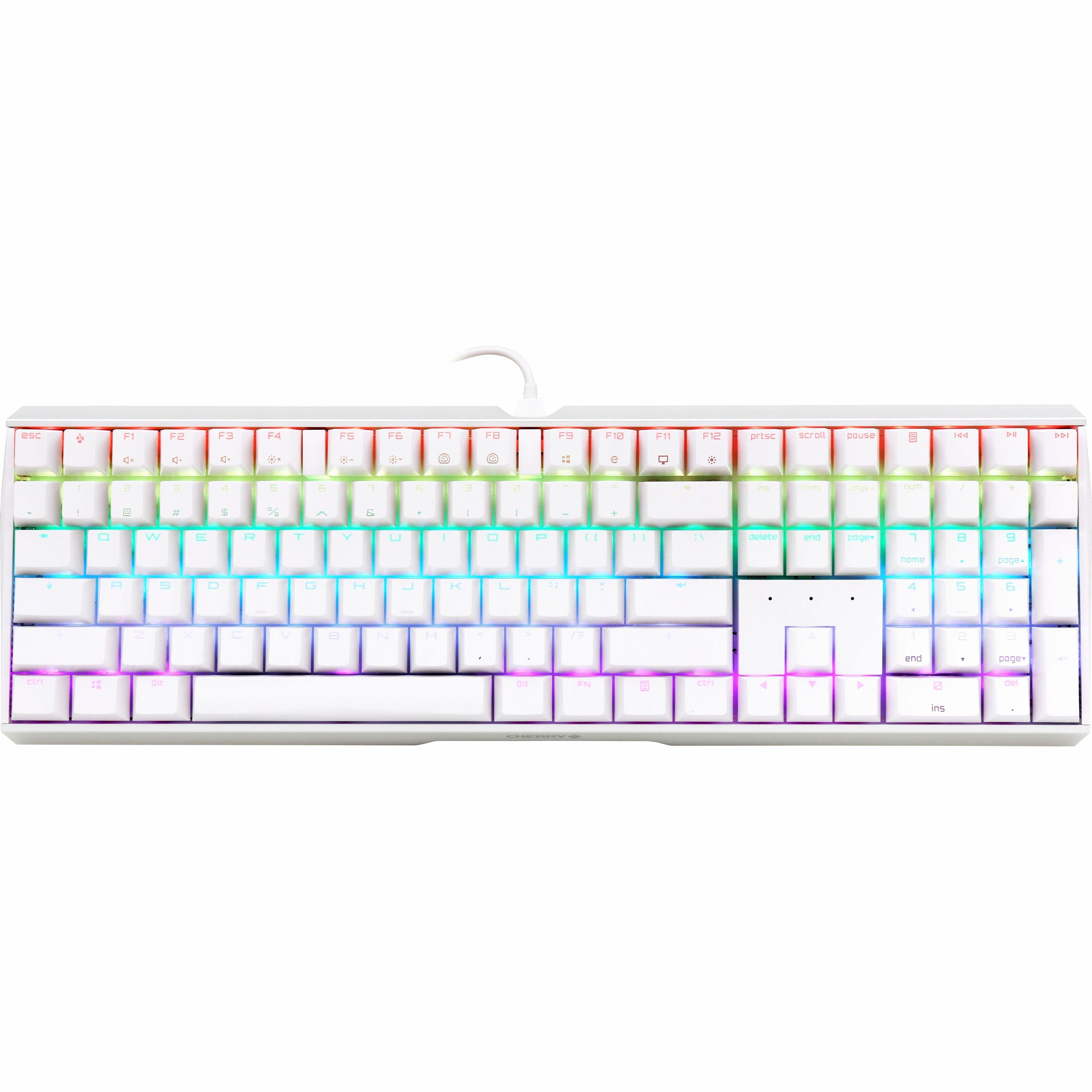 CHERRY MX 3.0S Wired RGB Keyboard, MX BLACK SWITCH, For Office And Gaming, White (G80-3874HUAUS-0)