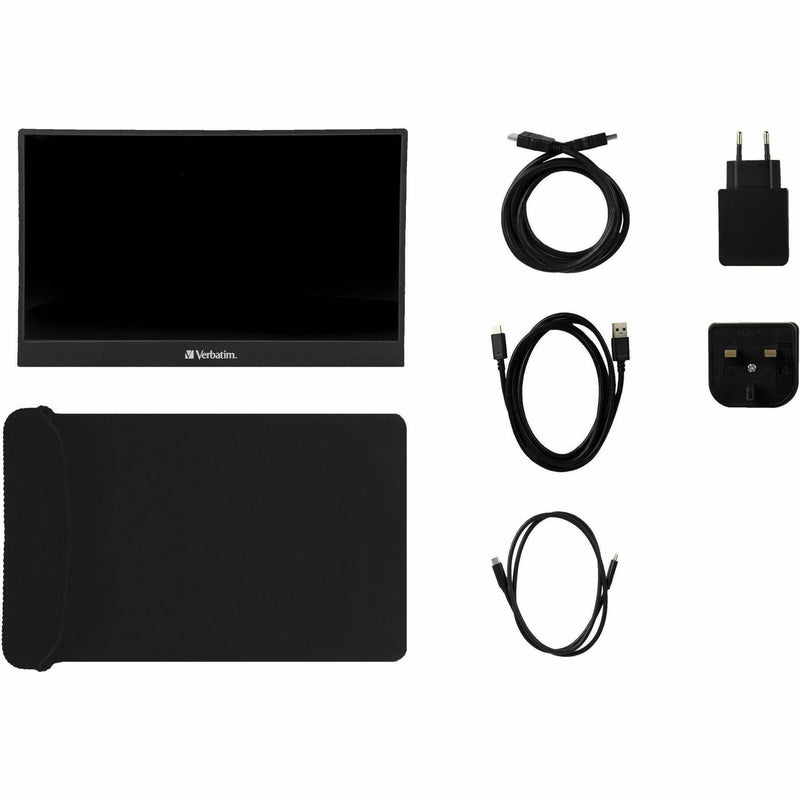 Verbatim portable monitor with included cables and accessories