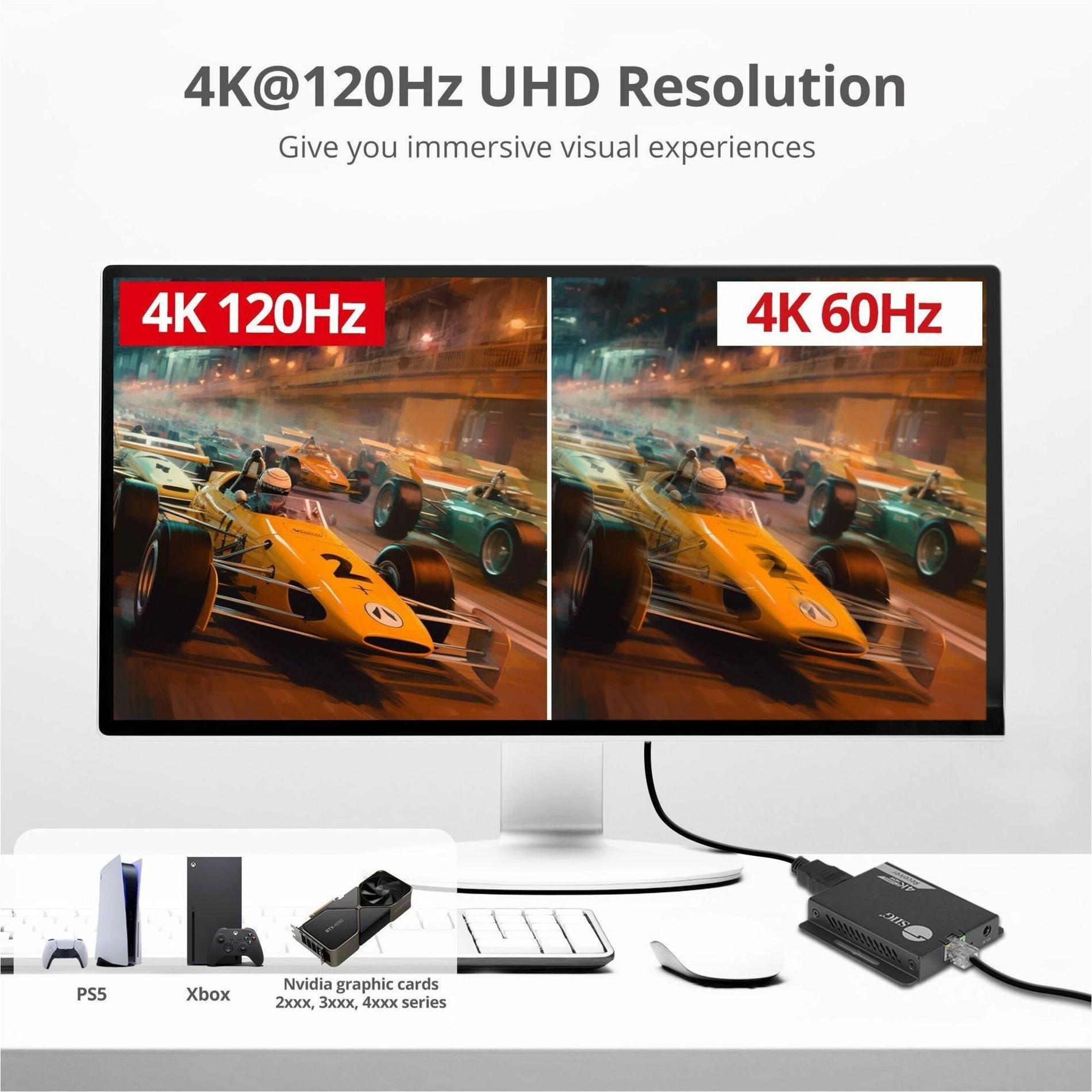 SIIG CE-H27L11-S1 Extensor HDMI 4K120Hz con IR - Hasta 132 pies (40M) - Casi cero latencia Juegos