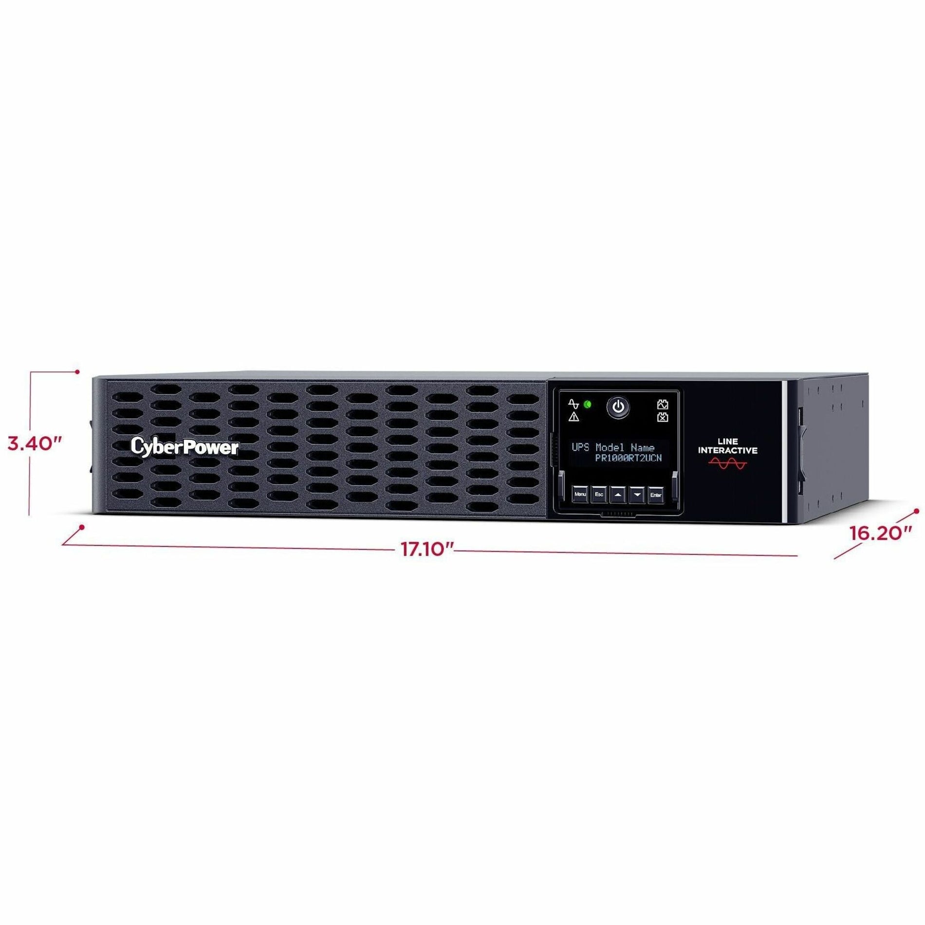 CyberPower Slimme App Sinusgolf PR1000RT2UCN 1000VA Rack/Toren UPS