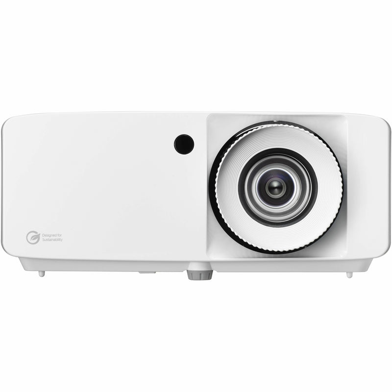 Close-up view of Optoma UHZ66 projector's precision lens system