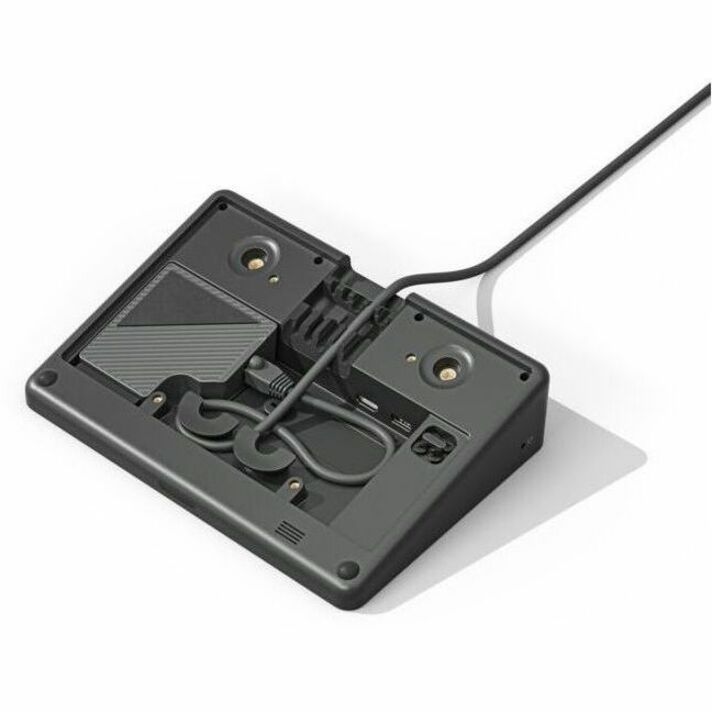 Bottom view of Logitech Tap showing integrated cable management system-alternate-image3