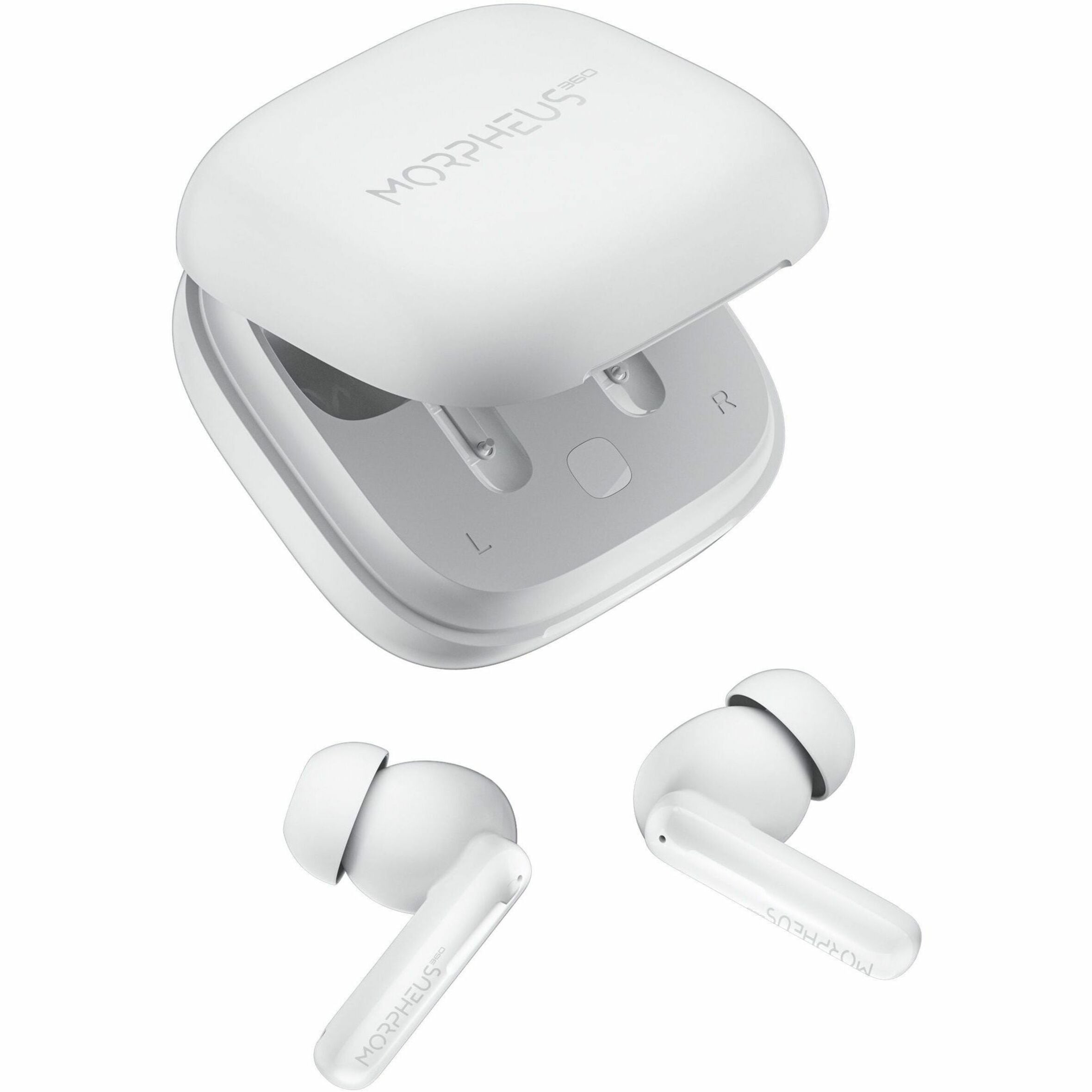 Morpheus 360 Nemesis TW2750W Wireless Bluetooth Earbuds, ANC Noise Canceling, 4-Mic System, 30Hr Battery, Touch Control, Powerful Bass, Waterproof, White (1 Year Warranty)