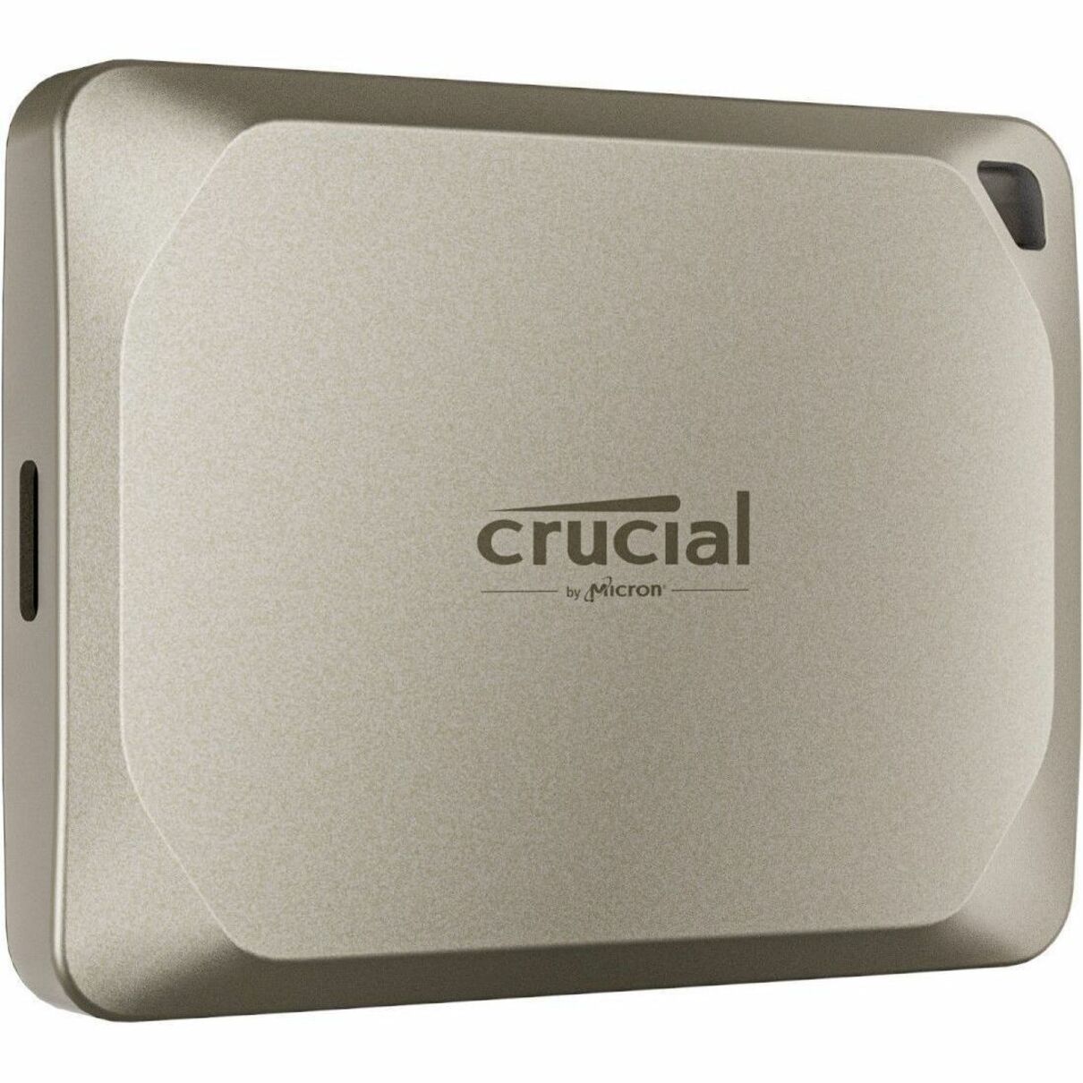 Crucial X9 Pro portable SSD in silver aluminum finish with brand logo-alternate-image1