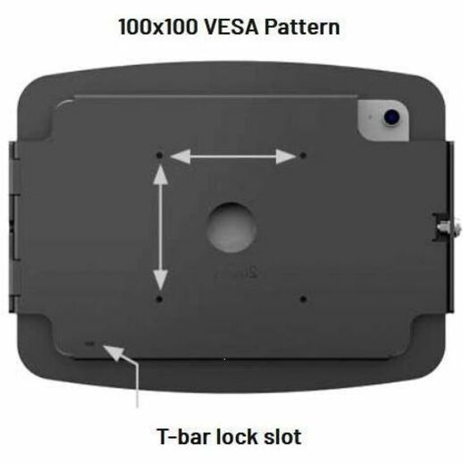 Technical diagram showing VESA mount pattern and security features-alternate-image10