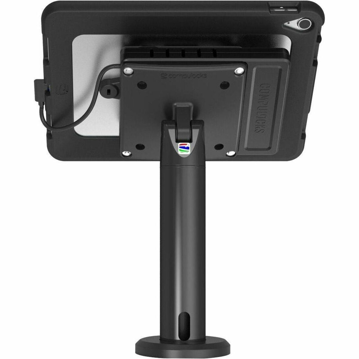 Back view of tablet stand showing VESA mount system and security features-alternate-image2