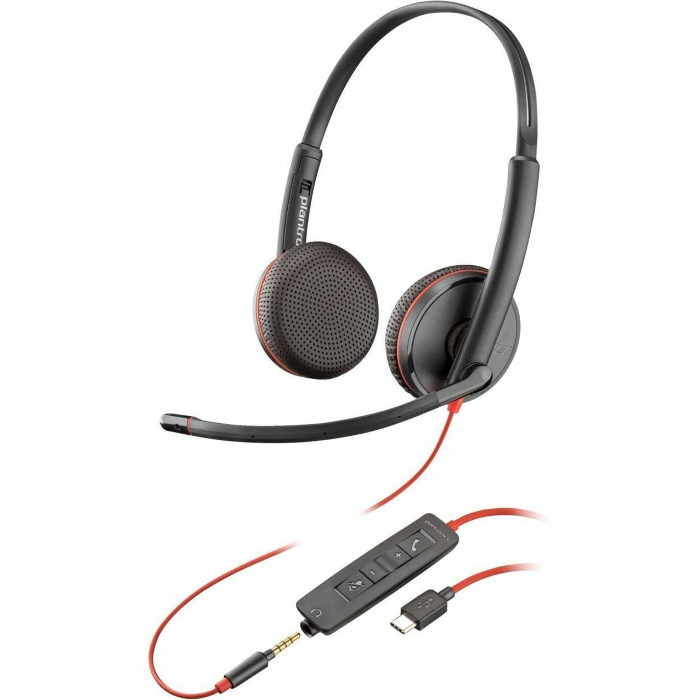 Poly Blackwire 3225 Stereo Headset +USB-C/A Adapter TAA (8M3X7AA)