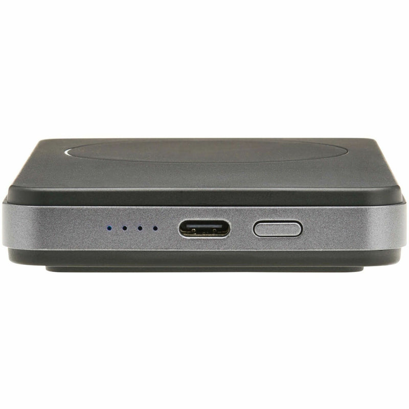 Detailed view of power bank charging interface