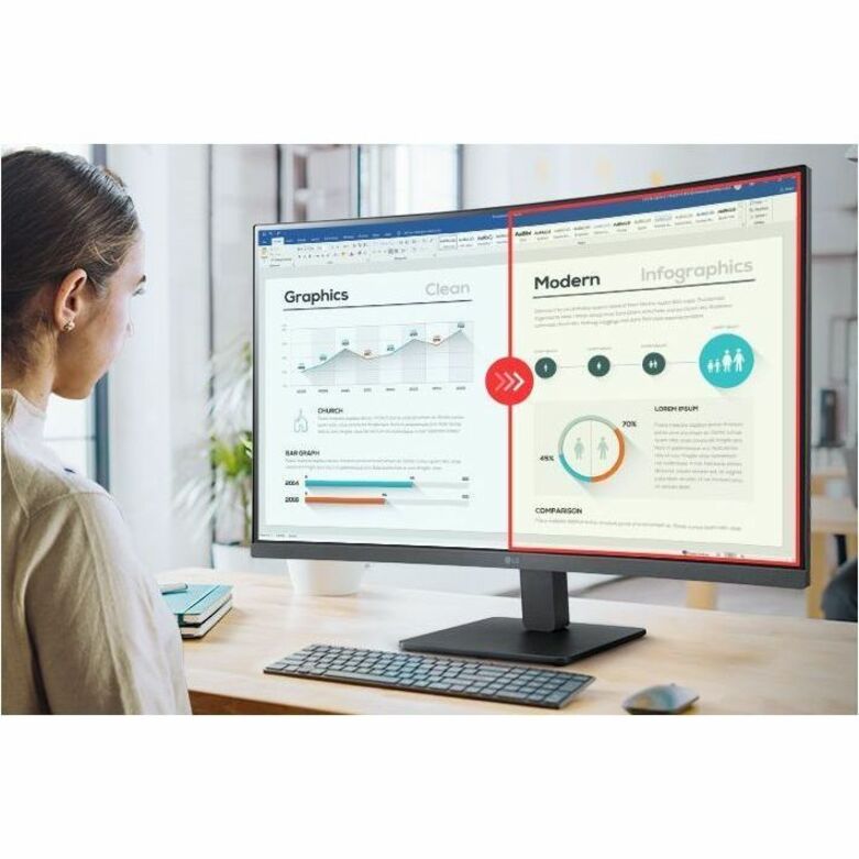 Person working with LG monitor displaying productivity software-alternate-image11