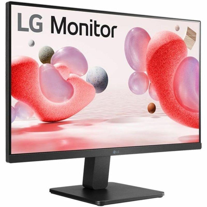 Angled view of LG monitor displaying vibrant content