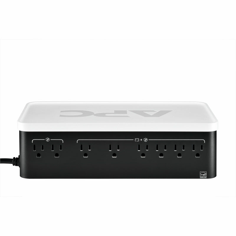 APC Back-UPS BE900G3 side view displaying outlet arrangement and compact design