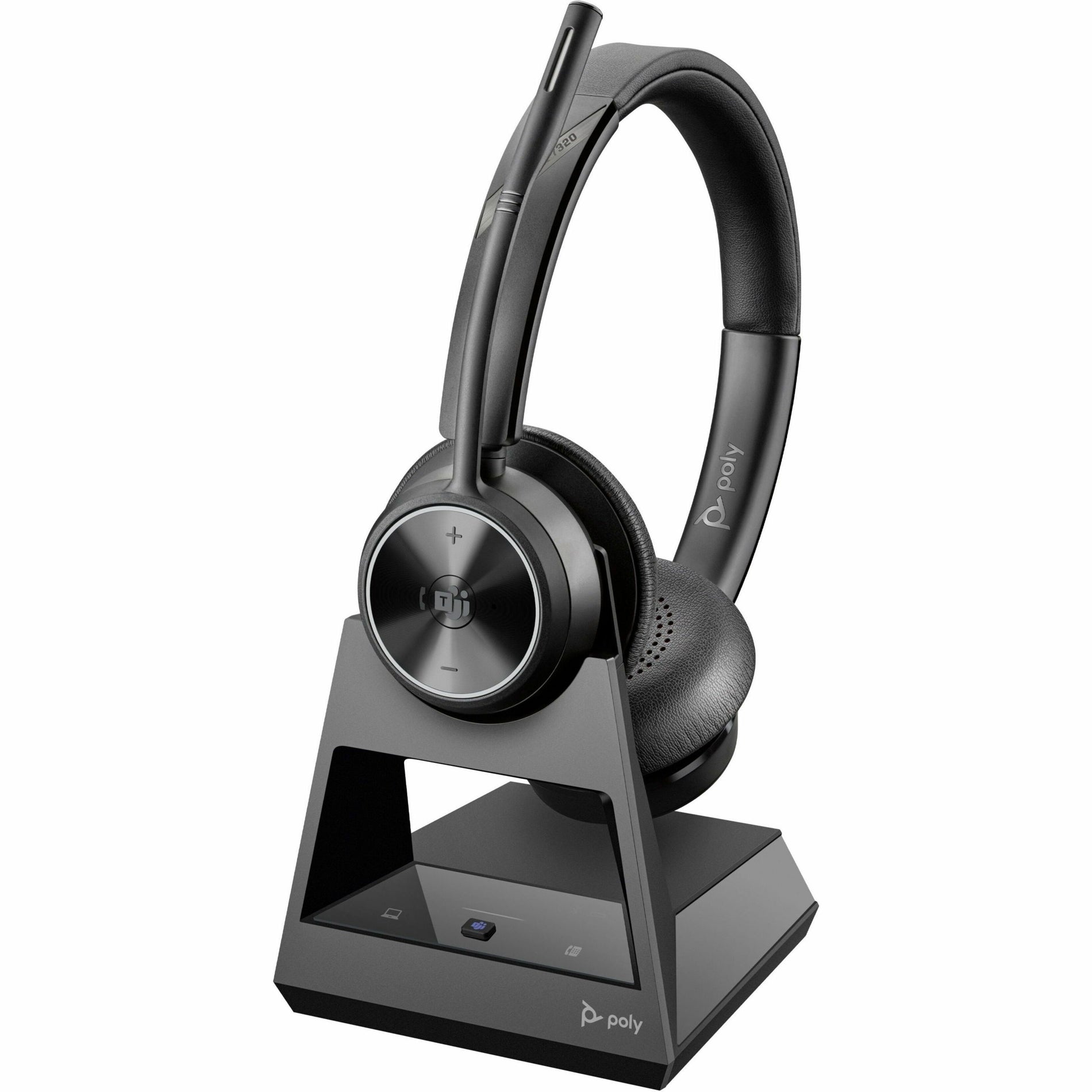 HP Notebook wireless headset with charging base showing sleek black design and premium build quality-alternate-image1