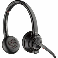 Profile view of Poly Savi 8220 headset showing wireless connectivity features-alternate-image4