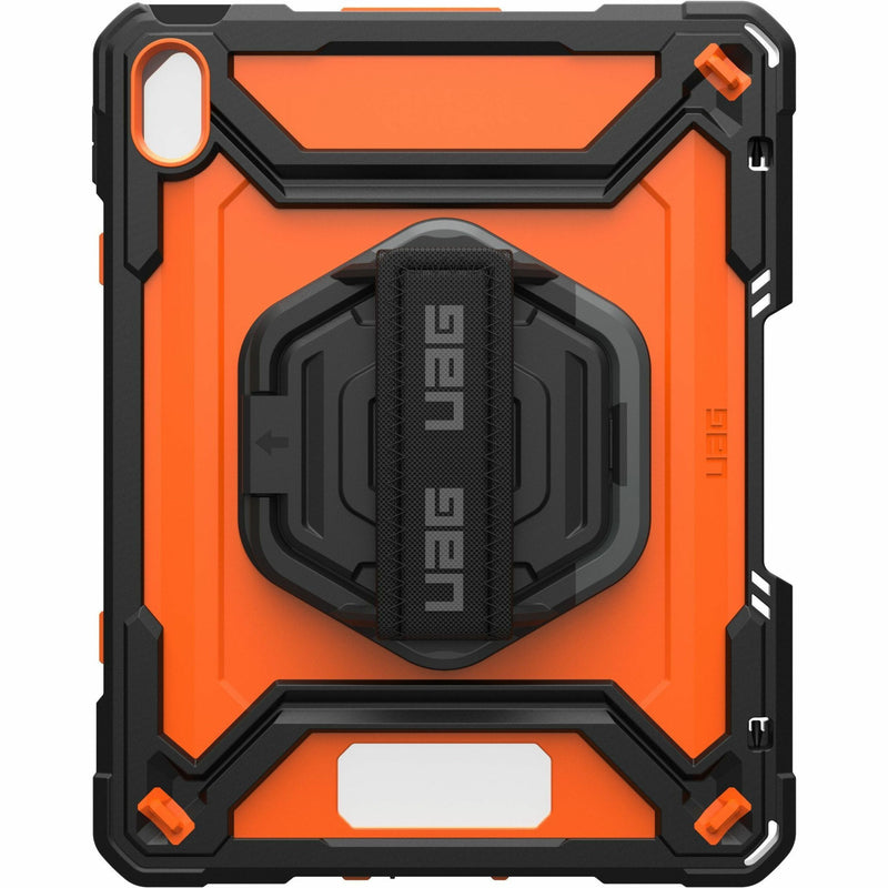 Back view of UAG Plasma iPad case showing rotating stand and hand strap