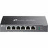 Front view of TP-Link Omada DS106GPP 6-port Gigabit desktop switch showing PoE ports and status LEDs-alternate-image1