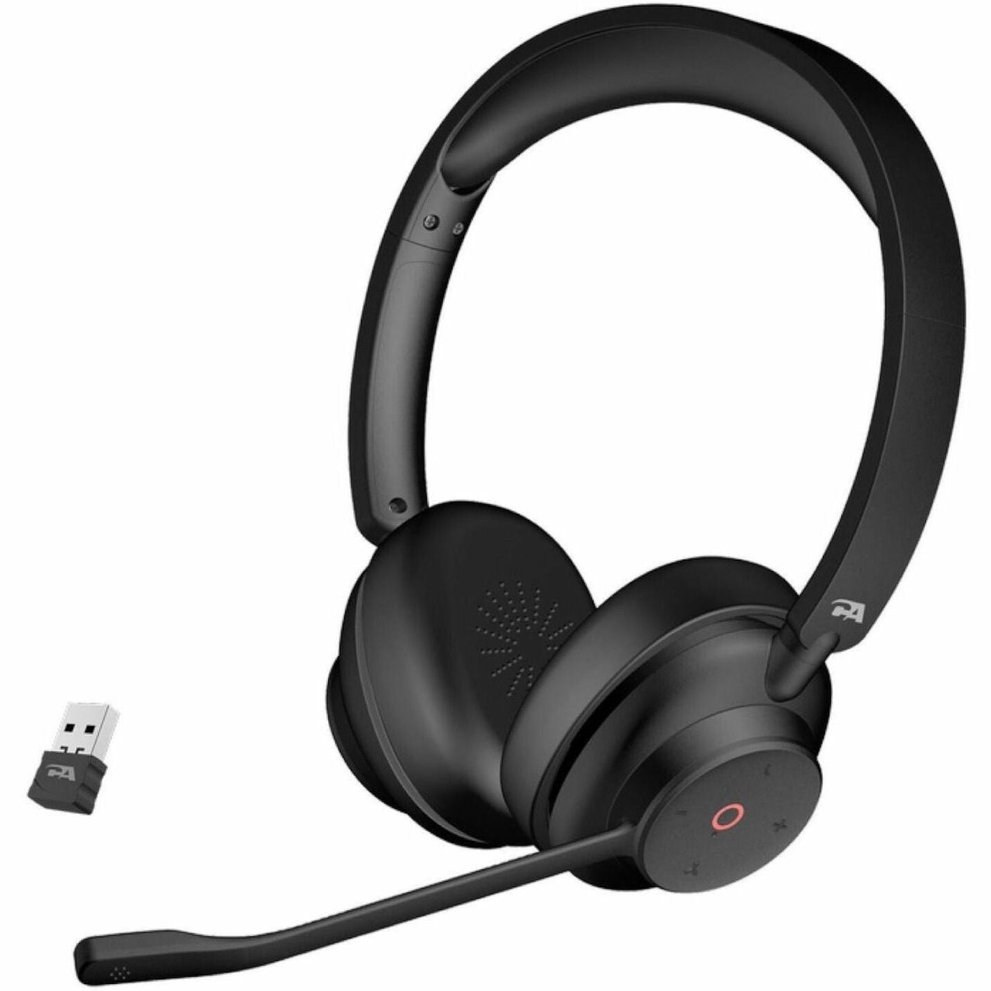 Cyber Acoustics HS-1500BT wireless headset with USB dongle showing side profile and boom microphone-alternate-image1