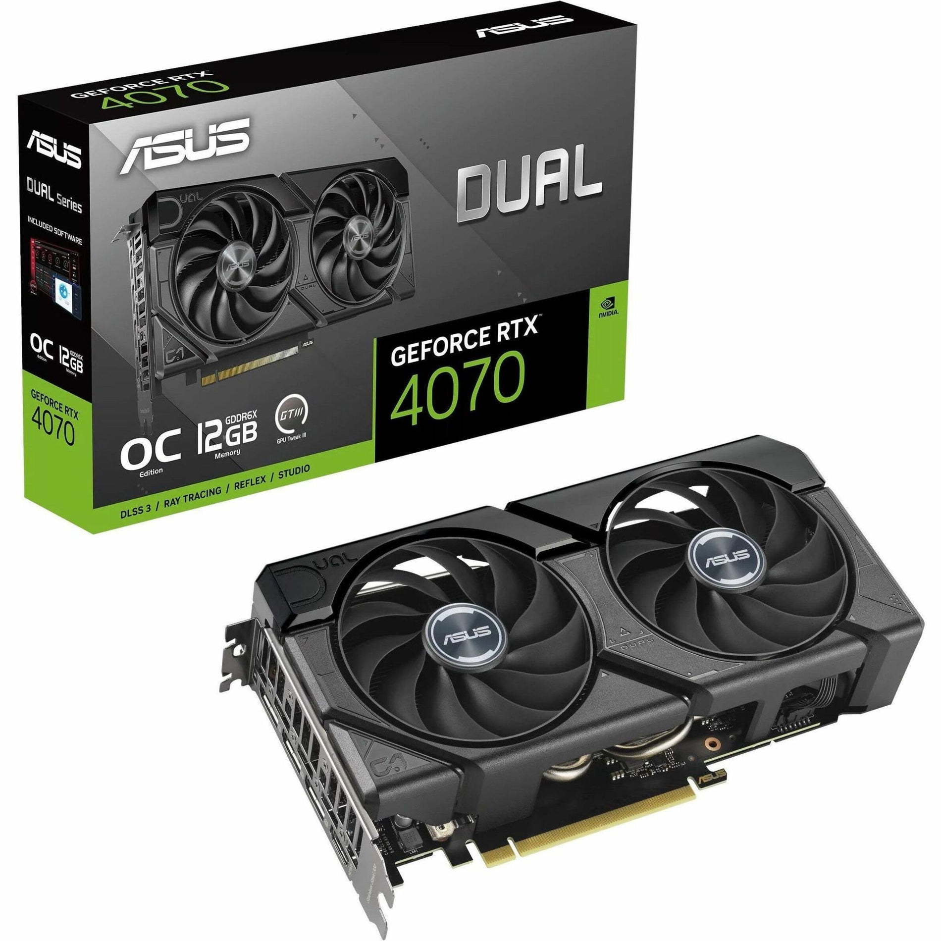 ASUS VCX DUAL-RTX4070-O12G-EVO GeForce RTX 4070 EVO OC 12GB GDDR6X 128B Retail