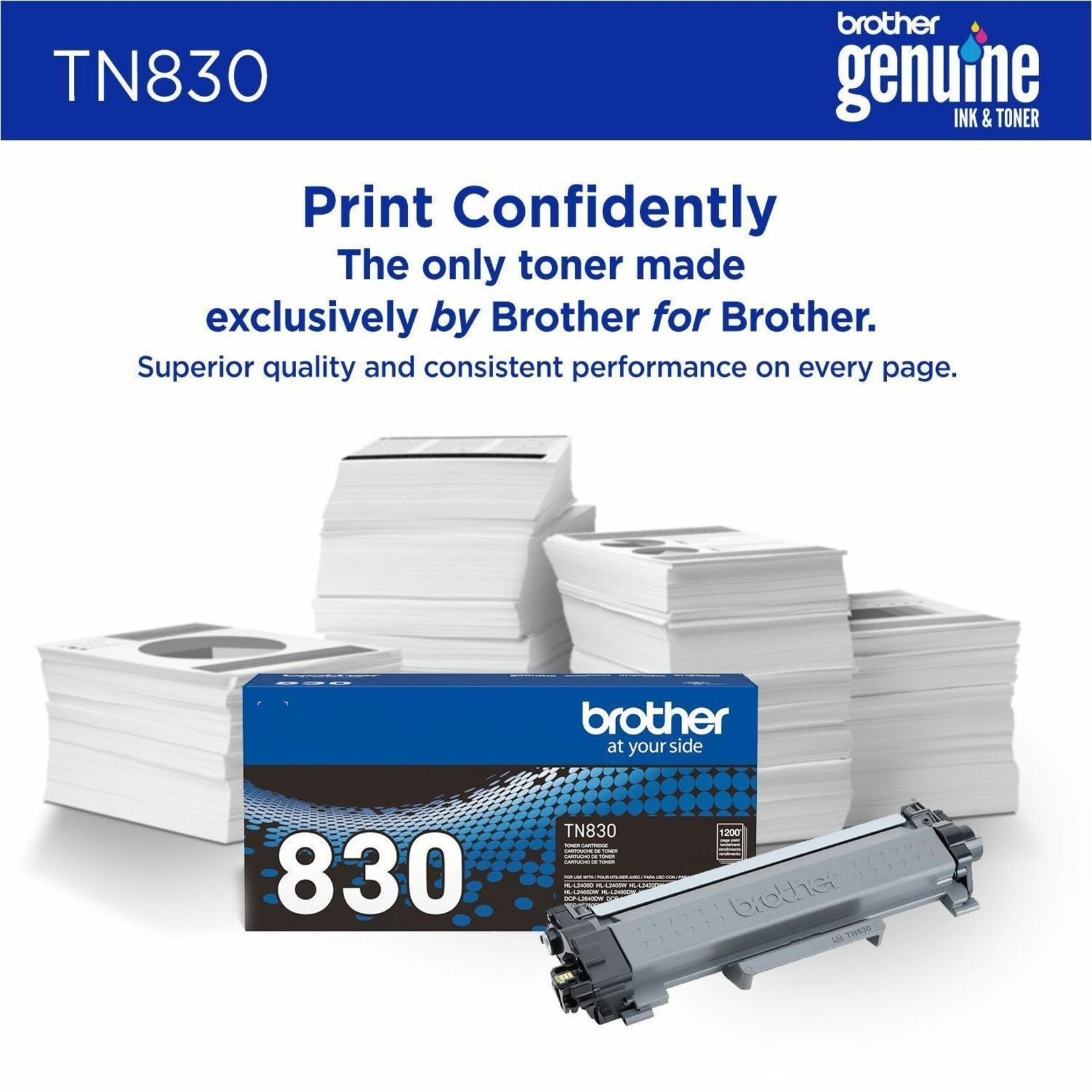 Product image emphasizing genuine Brother toner quality and performance-alternate-image7