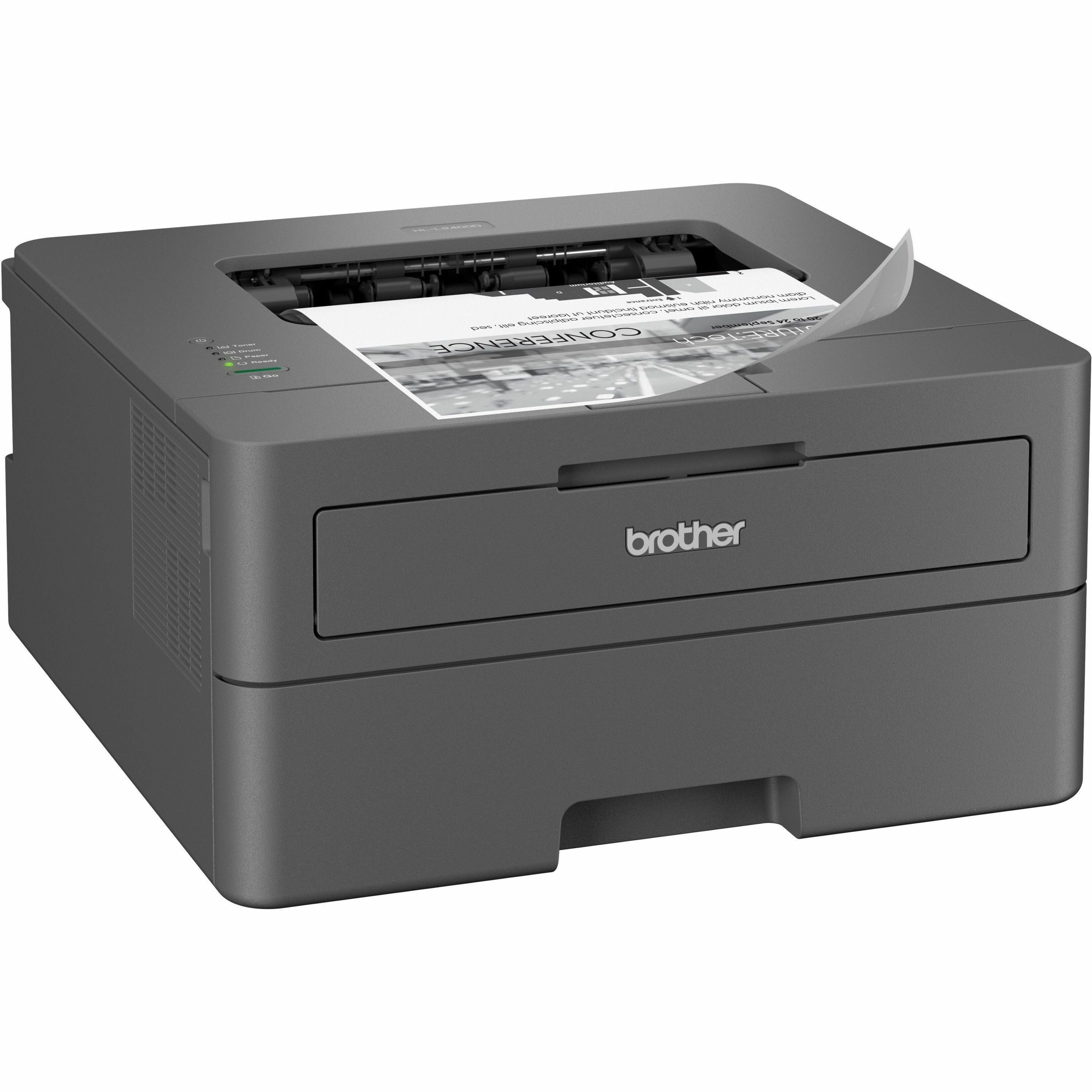 Brother HL-L2400D Compact Monochrome Laser Printer, 32ppm Fast Printing, 1200x1200 dpi Resolution, Automatic Duplex, 250-Sheet Capacity, USB 2.0, EPEAT Silver, Gray - HLL2400D (1 Year Warranty)