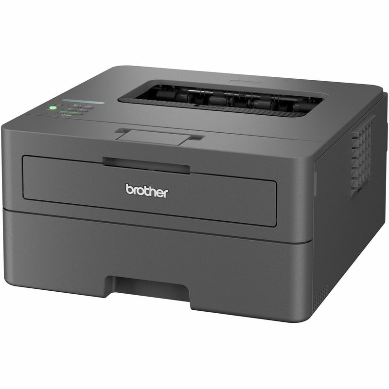 Side angle view of Brother HL-L2405W printer emphasizing its compact design