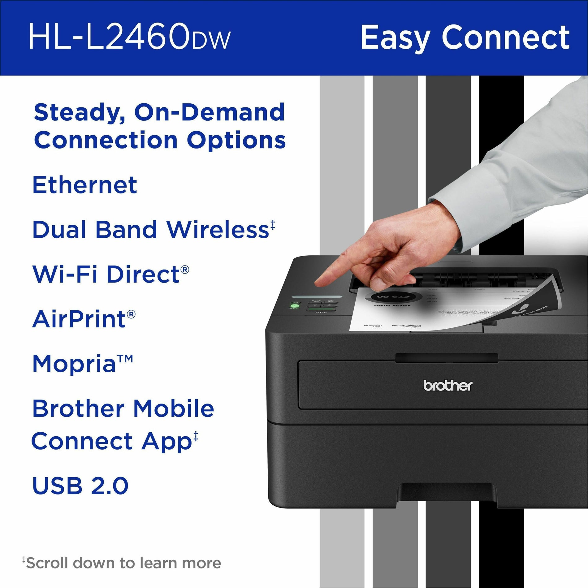 Connection options display for Brother HL-L2460DW printer-alternate-image8