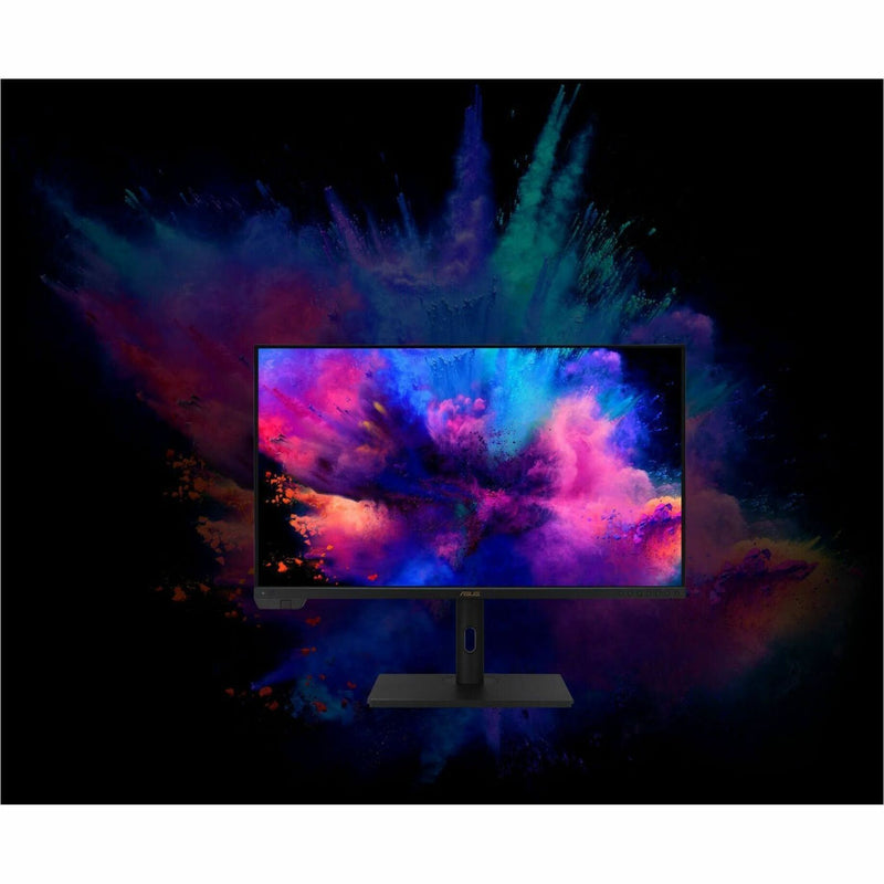 ASUS ProArt PA32UCXR showing vibrant color explosion effect against black background