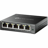 Front view of TP-Link Omada DS105GE 5-port gigabit switch showing five RJ-45 ports and power indicator-alternate-image1