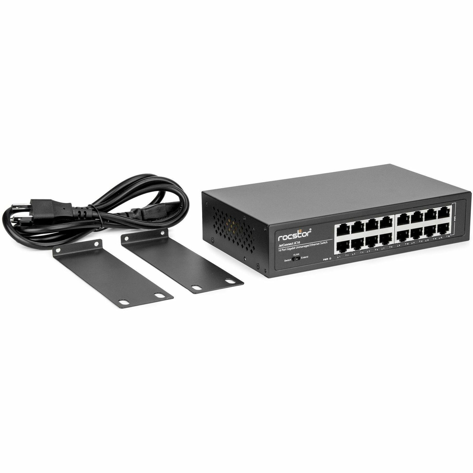 Rocstor JetConnect JC16 Unmanaged 16-Port Gigabit Switch (Y10S003-B1)
